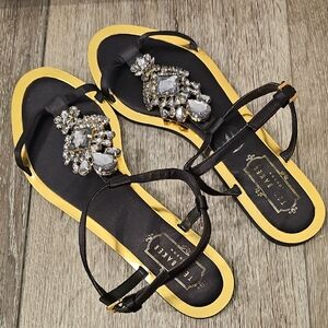 TED BAKER Elegant Rhinestone Encrusted Sandals